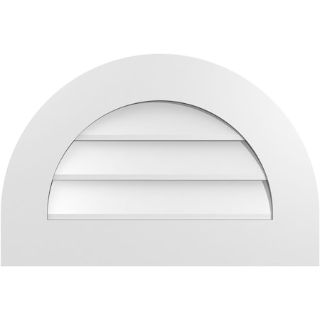 Ekena Millwork Round Top Surface Mount PVC Gable Vent: Non-Functional, w/ 3-1/2"W x 1"P Standard Frame, 24"W x 16"H GVPRT24X1601SN